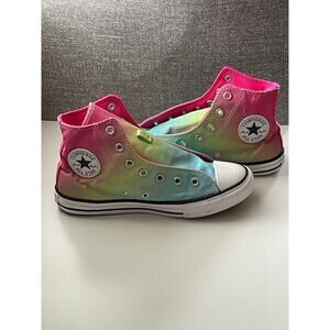 Size 3 Converse Youths Chuck Taylor All Star HI TOP Rainbow Shoes No Laces